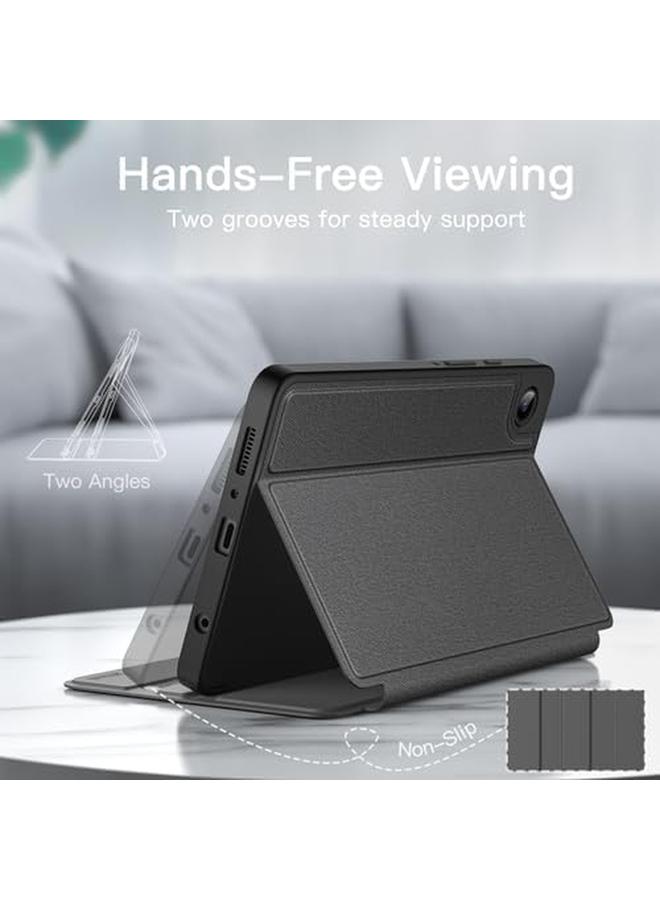 جي تيك حافظة لجهاز سامسونج جالكسي تاب A9 مقاس 8.7 بوصة 2023 مع حامل رفيع وغطاء حماية متعدد الزوايا باللون الأسود - Image 2