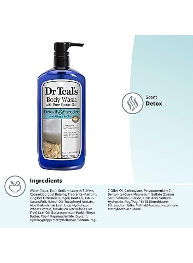Dr. Teals Dr. Teal's Pure Epsom Salt Body Wash, Detox, 24 fl oz - Image 3
