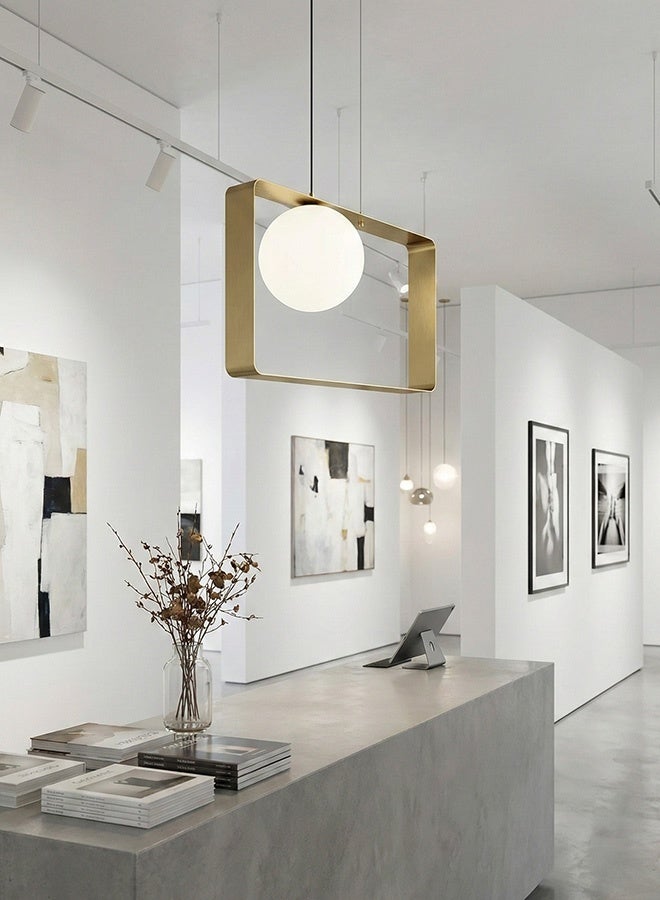 BUY4LESS -  Modern Lighting, Single pendent, Light, Square steel light pendent, Gold Color, 30x21x12 cm, Suitable for bedroom and living room, Counter light - Image 2