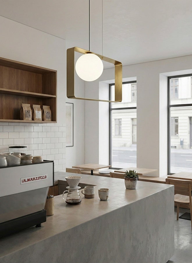 BUY4LESS -  Modern Lighting, Single pendent, Light, Square steel light pendent, Gold Color, 30x21x12 cm, Suitable for bedroom and living room, Counter light - Image 3