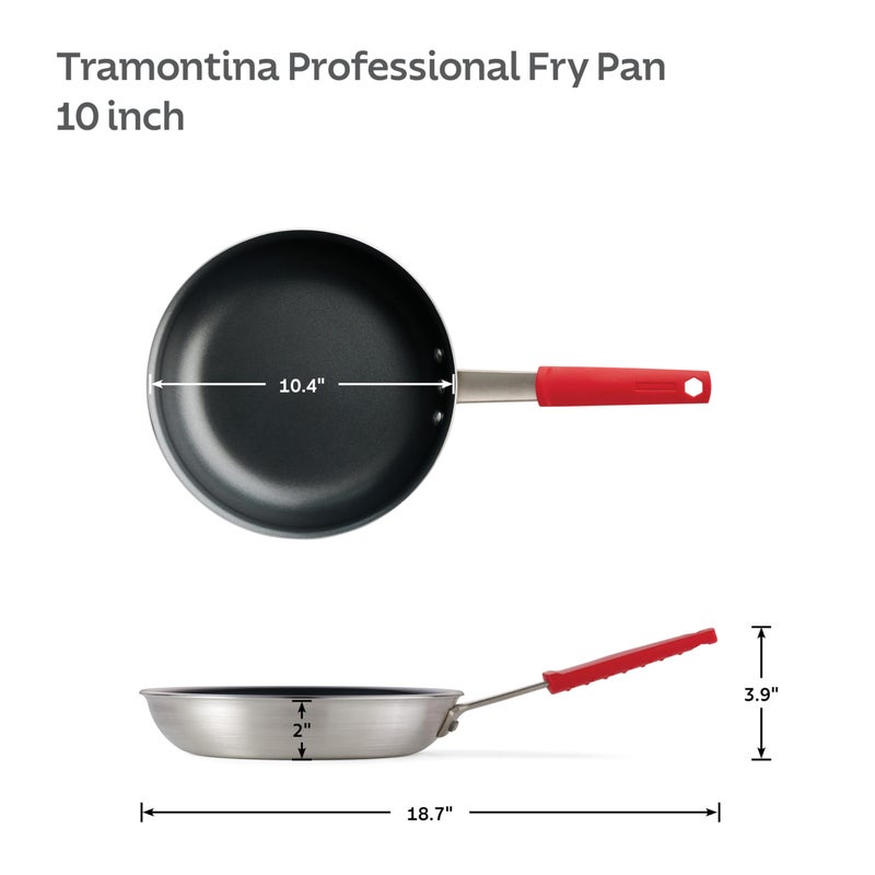 ليفسيكا مقلاة Tramontina Professional مقاس 10 بوصات غير لاصقة من الألومنيوم الثقيل - Image 4