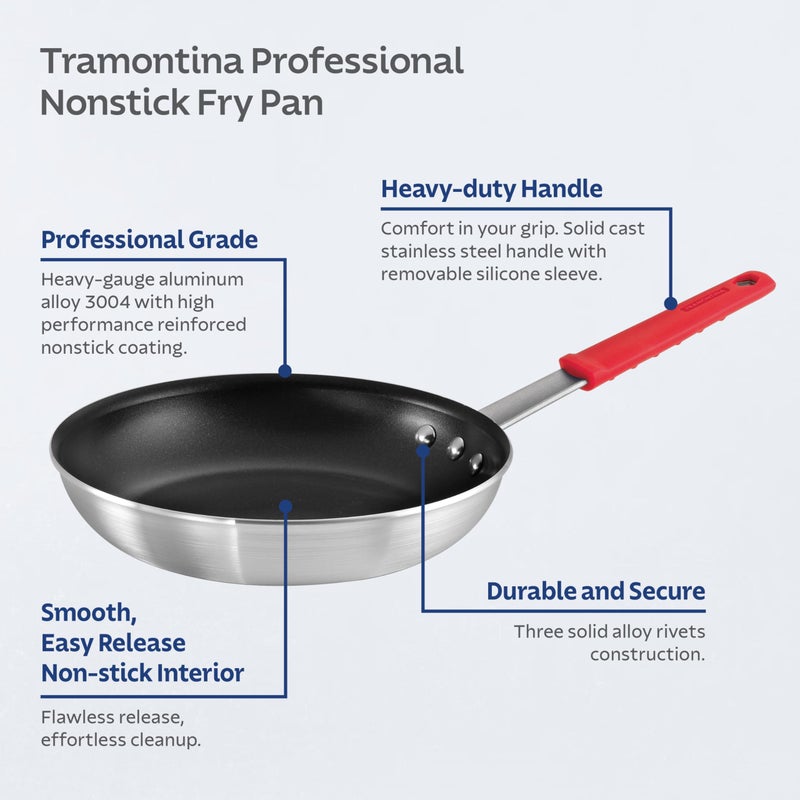 ليفسيكا مقلاة Tramontina Professional مقاس 10 بوصات غير لاصقة من الألومنيوم الثقيل - Image 3