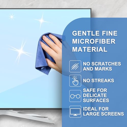 ECO-FUSED EcoFused XL Microfiber Cleaning Cloths 5 Pack 12 x 12 inch 305 x 305 cm Quickly Remove Fingerprints Dust and Smudges from Tablet TV and Notebook Screens Without Scratches or Marks - Image 3