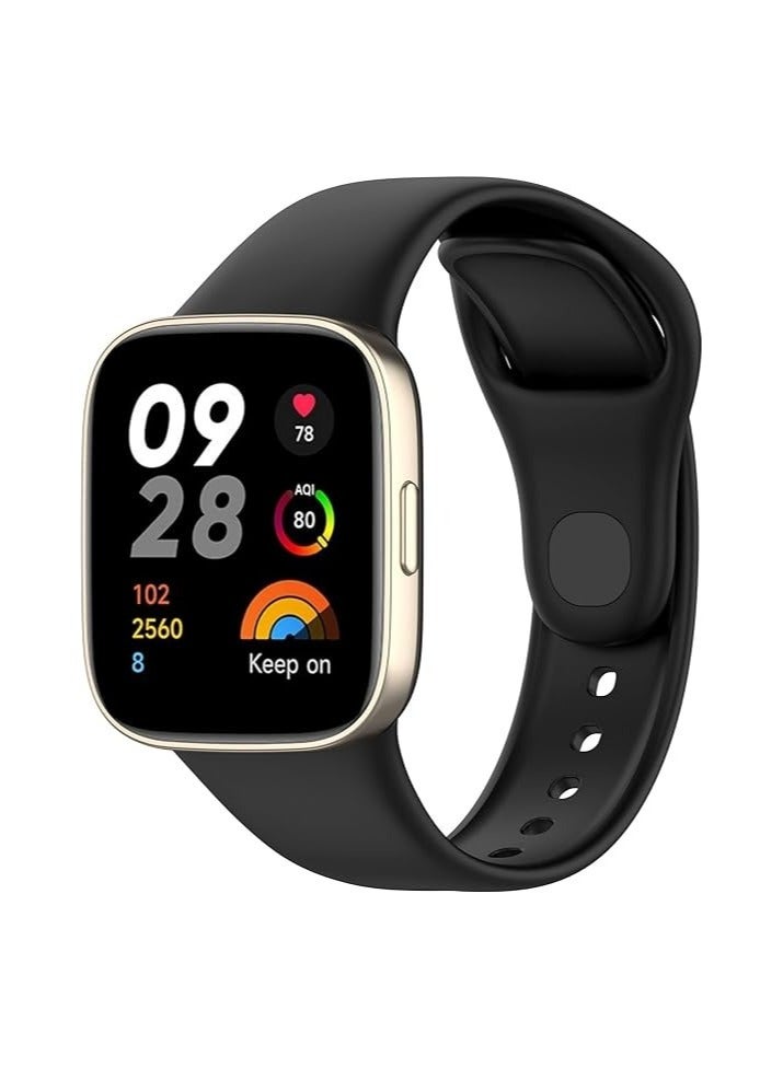 Strap Watch Silicone Compatible With Xiaomi Mi Watch 3 Lite Sport Silicone Watch Band Wrist Strap,Bracelet Wristband Wrist Strap (Black) - Image 1