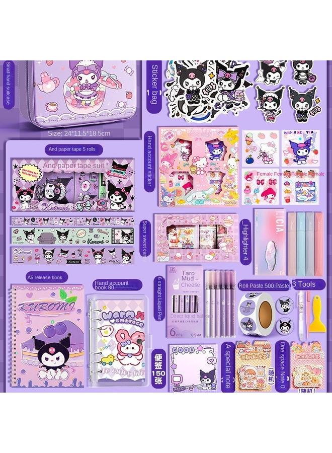 Bluejw Hand Account Suit Hand Account Book Goo Card Suit Gift Box For Girls Deluxe Edition Kukulomi Girls Children Primary School Girls - Image 1