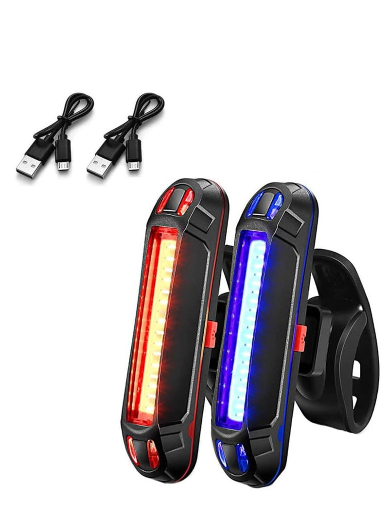 Generic 2Pack Bike Rear Tail Light USB Rechargeable Bicycle Taillight Ultra Bright Bicycle LED Safety Light Waterproof Cycling Taillight 5 Light Modes  - Image 1
