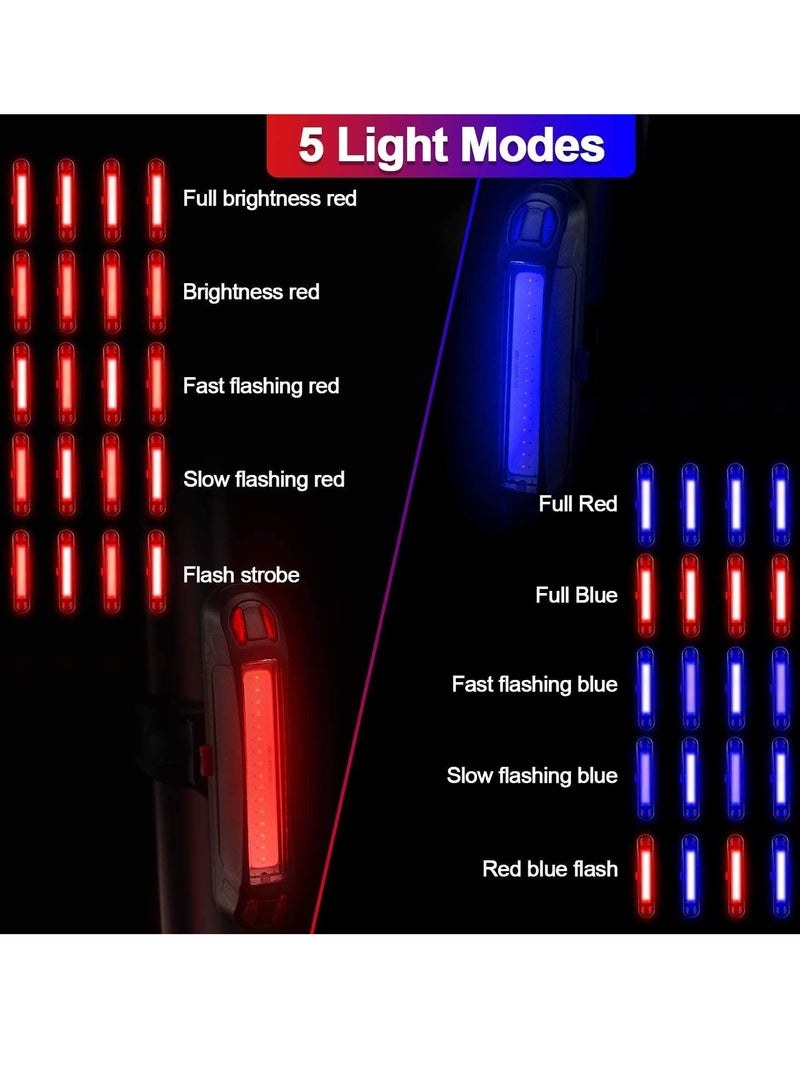 Generic 2Pack Bike Rear Tail Light USB Rechargeable Bicycle Taillight Ultra Bright Bicycle LED Safety Light Waterproof Cycling Taillight 5 Light Modes  - Image 4