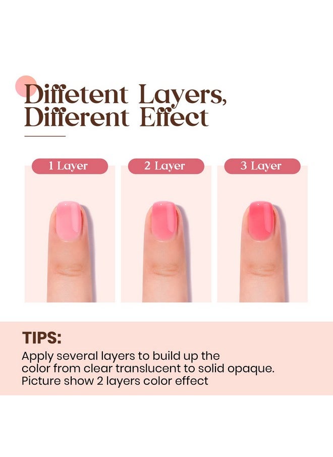 MIZHSE Jelly Gel Nail Polish Set 12 Color, Clear Translucent Spring Gel Polish 7Ml, Sheer Manicure Kit Uv Led Soak Off Varnish For Home Salon Gift  - Image 3