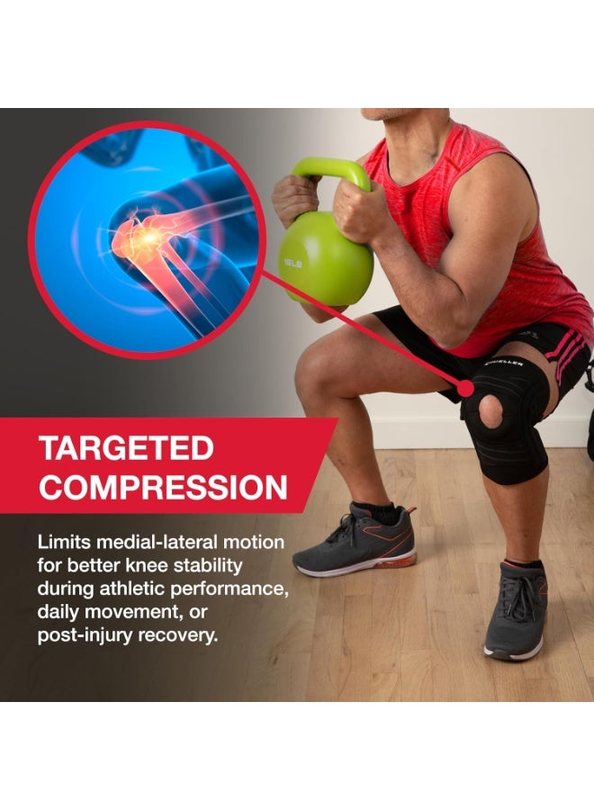 MUELLER Sports Medicine Self Adjusting Knee Brace for Men and Women, Knee Stabilizer for Compression and Pain Relief Support, Ideal for Arthritis, Sprains, Black, One Size - Image 4