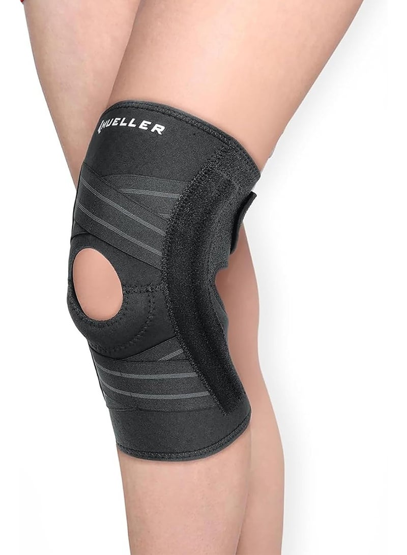 MUELLER Sports Medicine Self Adjusting Knee Brace for Men and Women, Knee Stabilizer for Compression and Pain Relief Support, Ideal for Arthritis, Sprains, Black, One Size - Image 1