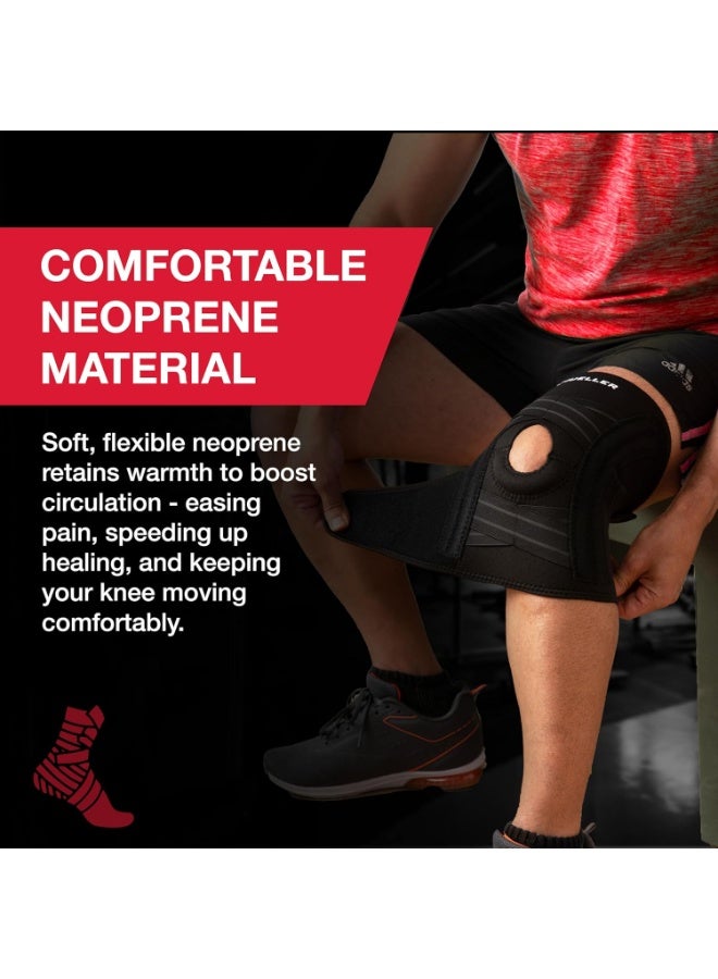 MUELLER Sports Medicine Self Adjusting Knee Brace for Men and Women, Knee Stabilizer for Compression and Pain Relief Support, Ideal for Arthritis, Sprains, Black, One Size - Image 5
