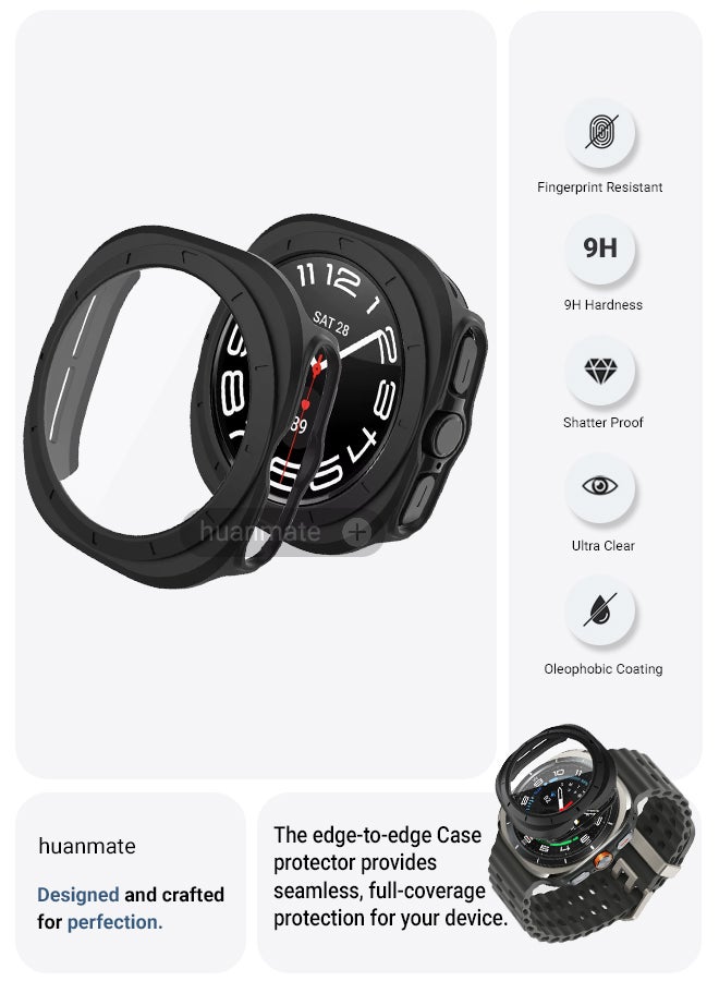 huanmate Samsung Galaxy Watch Ultra 47mm Smart Watch Case with Screen Protector – All-Round Protection, Crisp Display Clarity, Anti-Scratch & Smudge-Resistant, Durable Build, Easy Snap-On Design  - Image 2