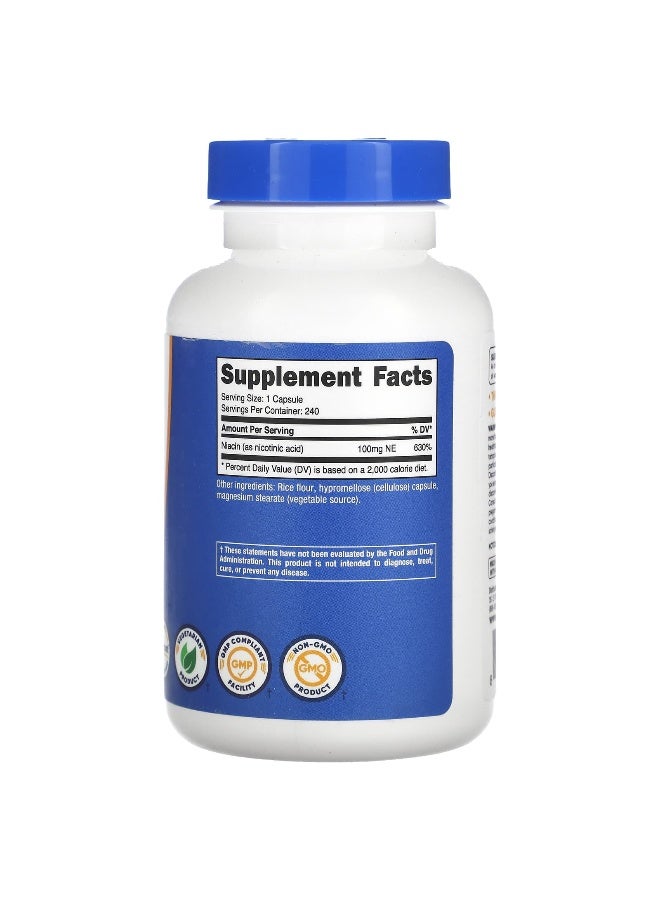 Nutricost نوتريكوست، نياسين، 100 ملغ، 240 كبسولة - Image 2