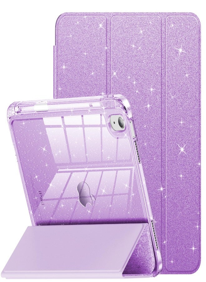 INFILAND Compatible with iPad A16 11th Generation 11 Inch 2025 Case, iPad Case 10th Generation 10.9 Inch, Glitter Cover with Sparkly Clear Back, Pencil Holder, for Kids Girls (Pale Violet) - Image 1