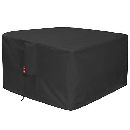 SheeChung Gas Fire Pit Cover Square - Premium Patio Outdoor Cover Heavy Duty Fabric with PVC Coating,100% Waterproof,Fits for 33 inch,34 inch,35 inch,36 inch Fire Pit Table Cover (36”L x 36”W x 24”H) - Image 1