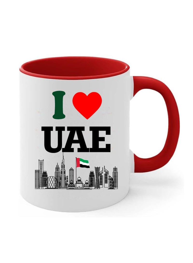 كوب سيراميك بلونين لليوم الوطني لدولة الإمارات العربية المتحدة - أمة تتحقق فيها الأحلام - هدايا لليوم الوطني لدولة الإمارات العربية المتحدة - Image 1