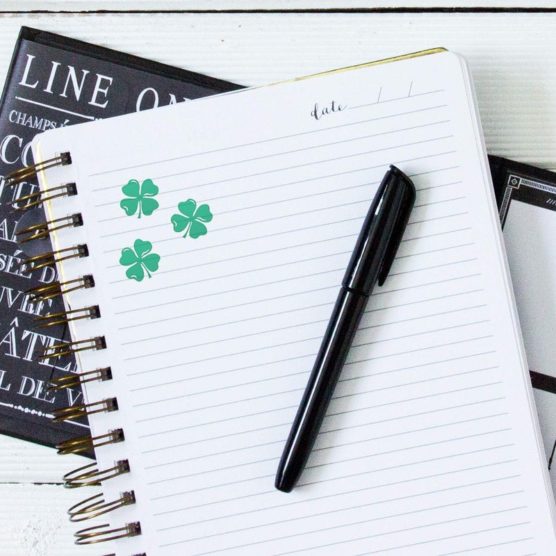 2000 Plus St. Patrick's Day Four Leaf Clover 2000 Plus Self Inking Teacher Rubber Stamp - Green Ink - Image 5