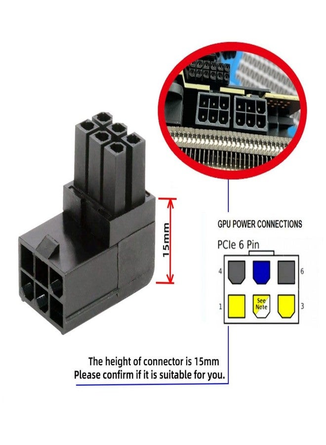 chenyang 2 Pack ATX 6Pin 90 Degree Angled GPU Graphics Card Power Connector Adapter - Image 5
