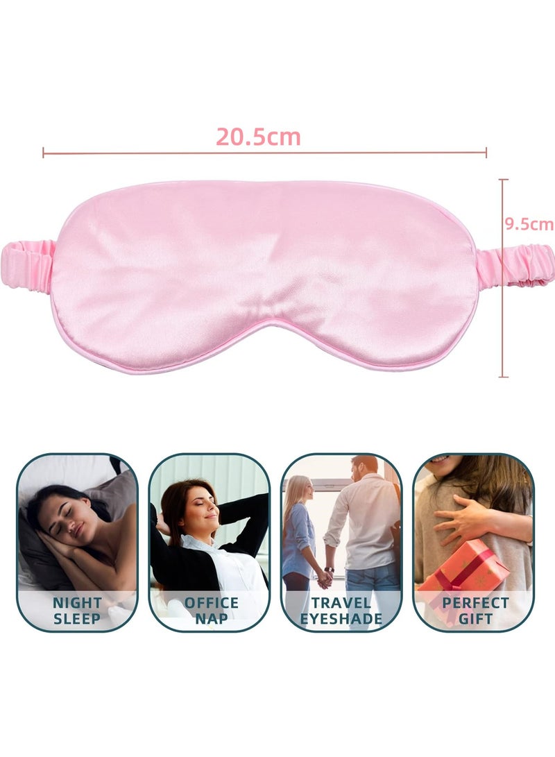 VIUAUAX Sleep Masks 4 Pack Silky Eye Cover Soft Satin Blindfold Elastic Strap Night Eye Shade for Women Men.Eye Mask: Light-Blocking Without Pressure, Summer Double-Sided Sleep Mask for Men and Women Light-Opaque, Adjustable Eye Protection Cover - Image 5