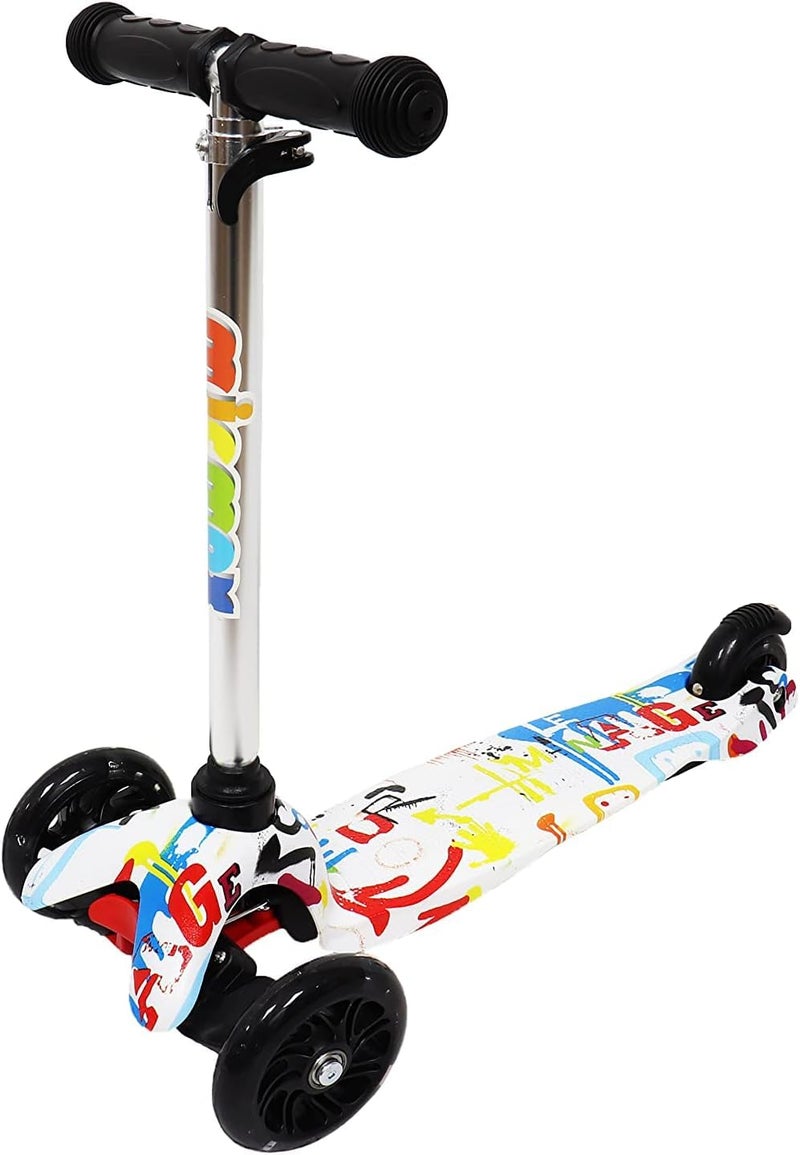 Kick Scooter 3 Wheels with Lighted Wheels - Adjusted Handbar from 52 to 69 cm Assorted Colors and Patterns