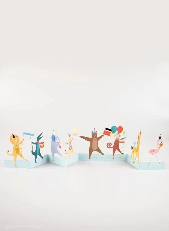 Meri Meri Meri Meri Animal Parade Concertina Greeting Card