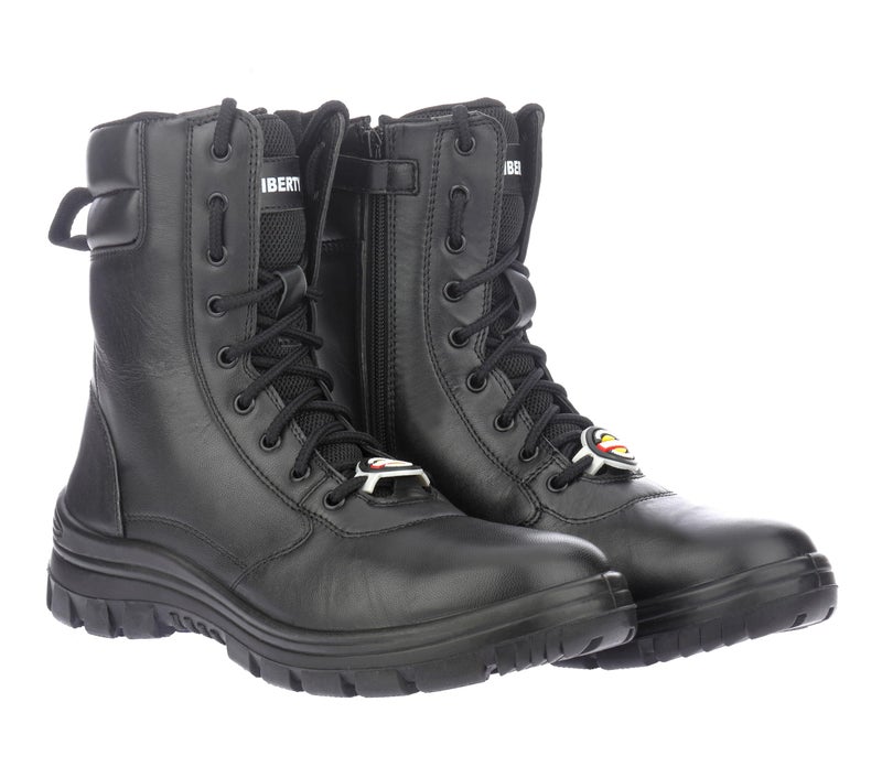 Liberty Warrior Platoon Boots for Men, Genuine Leather, Hard Toe, One Side Zip for Swift Action, Defence Boot for Men, Light Weight, Black, Size-7UK - Image 1