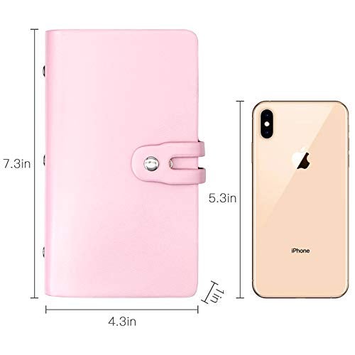 Padike RFID Credit Card Holder Business Card Organizer Business Card Holder, with 96 Card Slots Credit Card Protector for Managing Your Different Cards to Prevent Loss or Damage (Pink) - Image 4