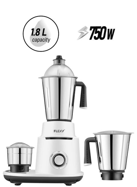 750W Powerful mixer Grinder Blender with 3 Stainless Steel Jars - 3-in-1 Functionality