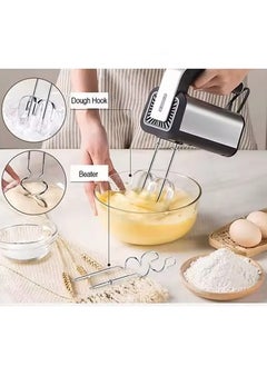 sokany 5 Speed Hand Mixer, 800W Electric Whisk, Professional Handheld Mixer for Baking, Egg Beater, Includes Stainless Steel Beaters and Dough Hooks, 2 Dough Hooks, 2 Beaters for Easy Whipping, Mixing Cookies, Brownies, Cakes, and Dough Batters,SK-6651 (Black)  - Image 5