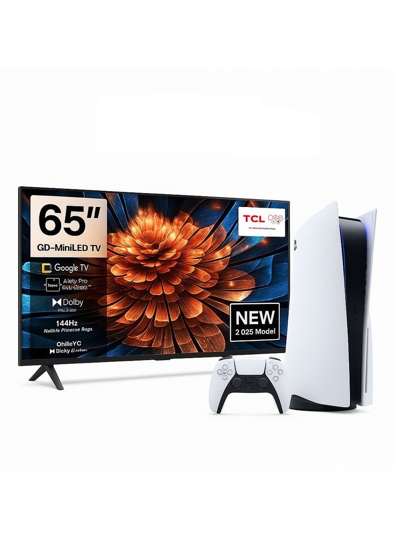 TCL 65 Mini LED Google TV + PlayStation 5 , 65Q6C Dolby Vision, 144Hz-240Hz DLG Game Master, IQ Sound System  - Image 1