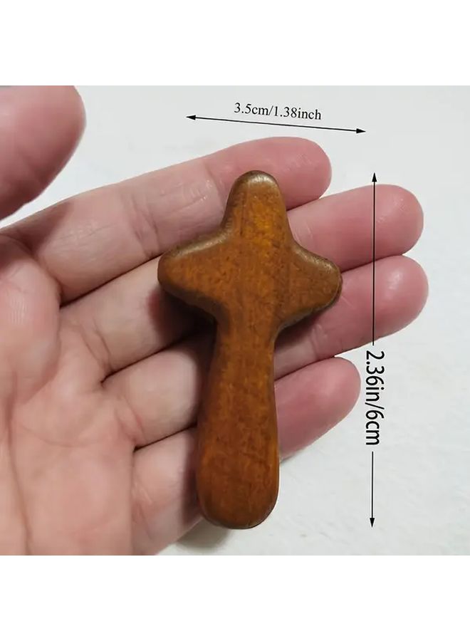 Mini Wooden Crosses 11pcs Portable Pine Hand Held Prayer for Religious Occasion - Image 3