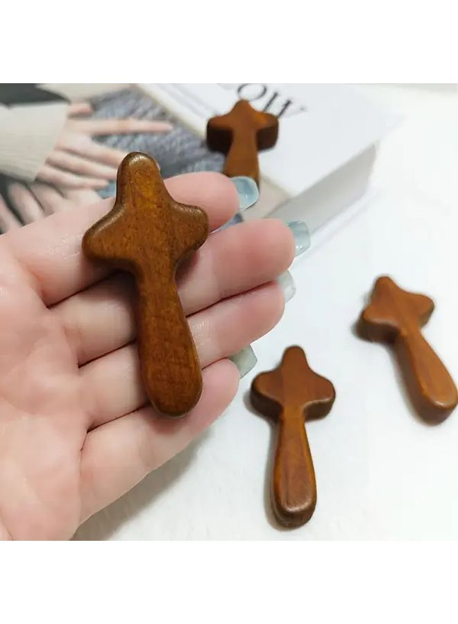 Mini Wooden Crosses 11pcs Portable Pine Hand Held Prayer for Religious Occasion - Image 2