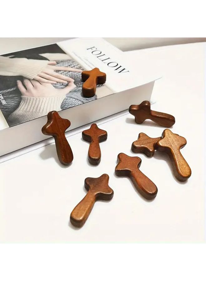 Mini Wooden Crosses 11pcs Portable Pine Hand Held Prayer for Religious Occasion - Image 4