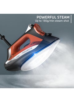 Rowenta Access Stainless Steel Soleplate Steam Iron For Clothes 300 Microsteam Holes Cotton Wool Poly Silk Linen Nylon 1700 Watts Portable Ironing Fabric And Garment Steamer Dw2360 Black  - Image 3