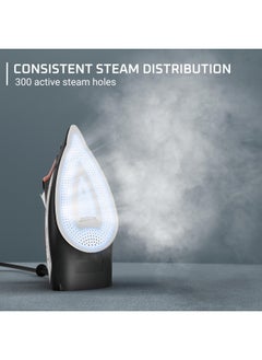 Rowenta Access Stainless Steel Soleplate Steam Iron For Clothes 300 Microsteam Holes Cotton Wool Poly Silk Linen Nylon 1700 Watts Portable Ironing Fabric And Garment Steamer Dw2360 Black  - Image 4