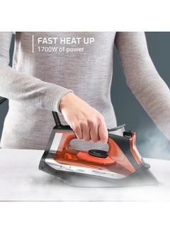 Rowenta Access Stainless Steel Soleplate Steam Iron For Clothes 300 Microsteam Holes Cotton Wool Poly Silk Linen Nylon 1700 Watts Portable Ironing Fabric And Garment Steamer Dw2360 Black  - Image 5