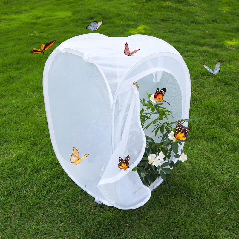 GDanes Pop-up Insect and Butterfly Habitat Cage Terrarium Clear Mesh Enclosure - 16" x 16" x 24" - Image 3