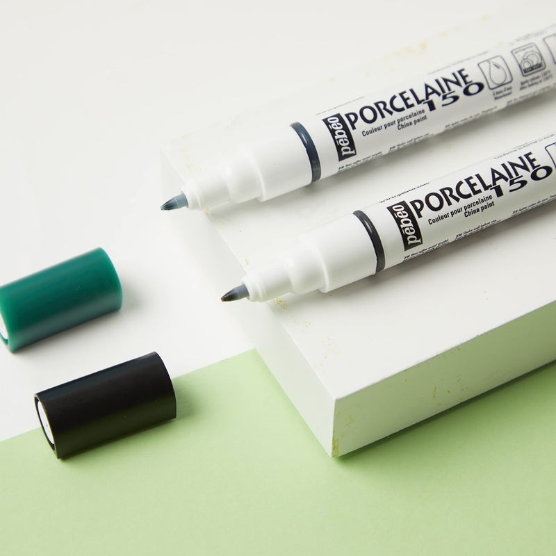 Pebeo مجموعة أقلام الطلاء من بيبو PE021010 بورسلين 150، 9 ألوان، 9 قطع (عبوة من 1)، 9 طرف دقيق مختلط - Image 4