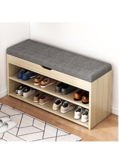 Brushed white oak + grey cloth