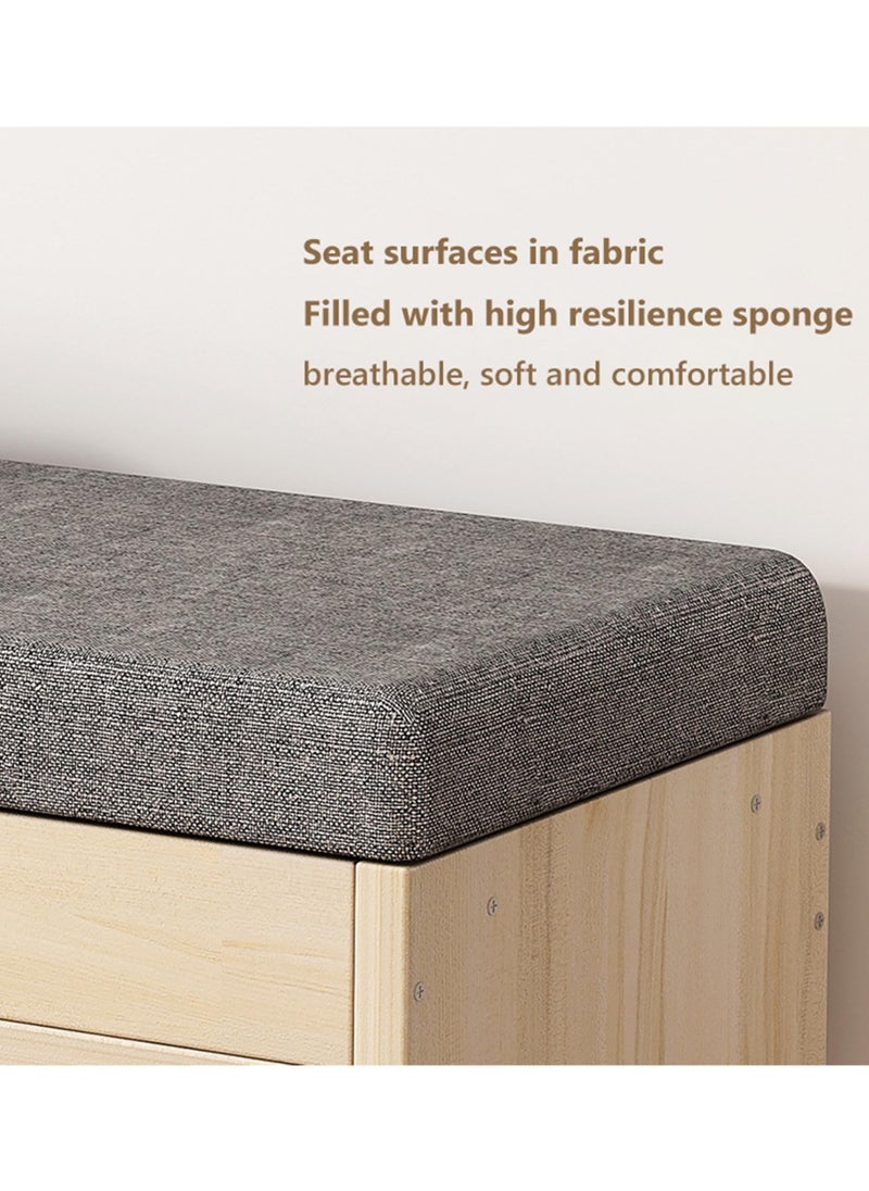 XICEN - 2-Tier Nordic Style Shoe Rack Organizer Bench With Cushion Padded Seat For Hallway Entryway 80X24X44 cm 8 Pairs Of Shoe - Image 1