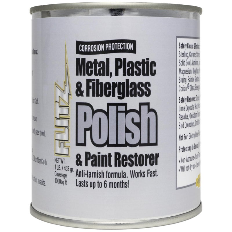 Flitz Metal Polish and Cleaner Paste, Also Works on Plastic, Fiberglass, Aluminum, Jewelry, Sterling Silver - Headlight Restoration and Rust Remover - Made in the USA - 1 LB - Image 1