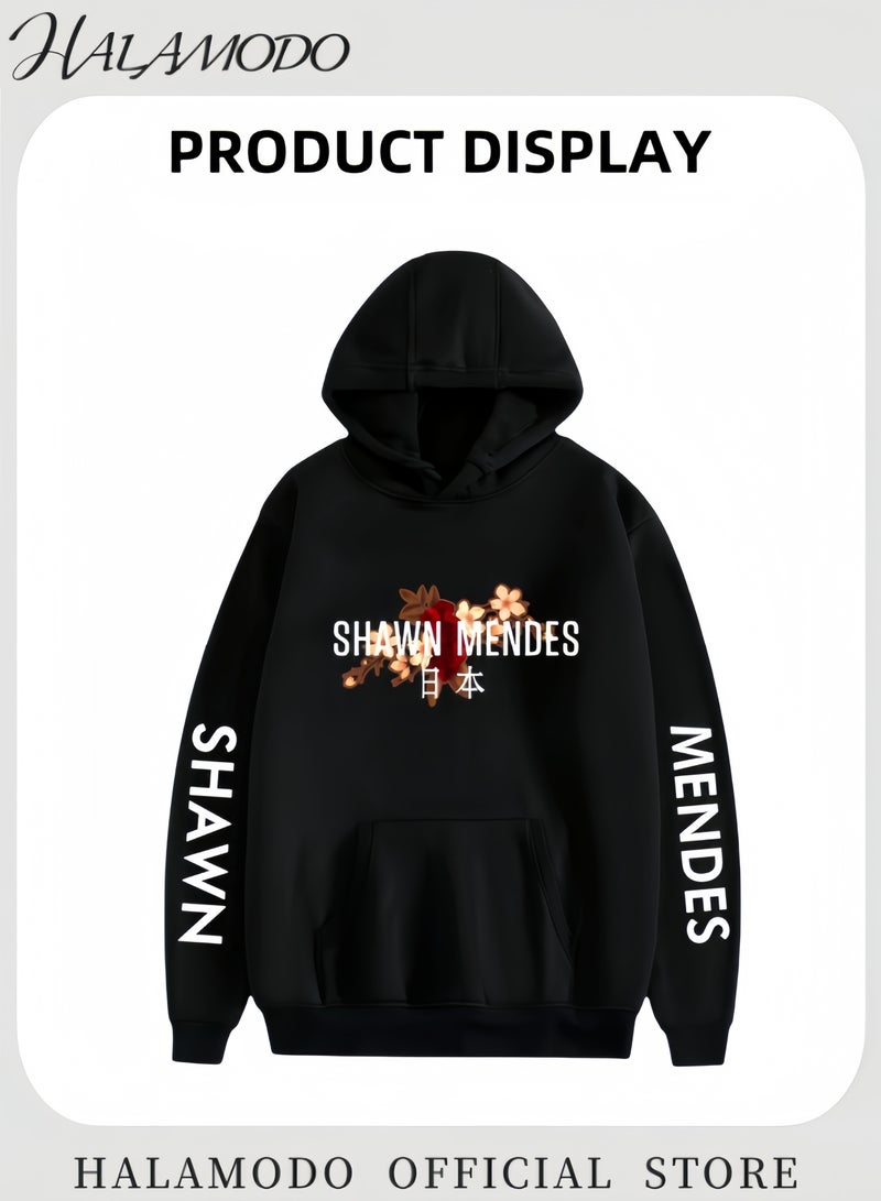 هالامودو هوديس للجنسين، قمصان مطبوعة بأكمام طويلة، سويت شيرتات كاجوال، ملابس رياضية ناعمة، بلوفرات شبابية عصرية مع أربطة وجيوب كبيرة للارتداء اليومي - Image 2