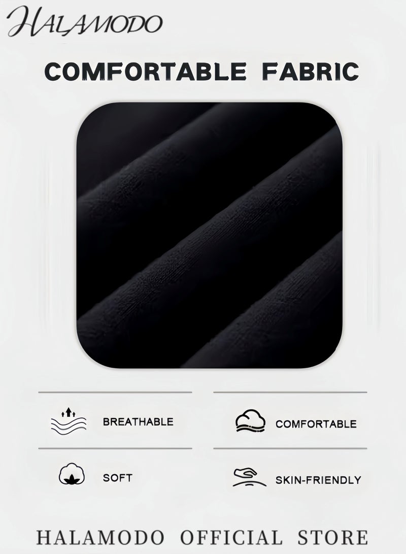 هالامودو هوديس للجنسين، قمصان مطبوعة بأكمام طويلة، سويت شيرتات كاجوال، ملابس رياضية ناعمة، بلوفرات شبابية عصرية مع أربطة وجيوب كبيرة للارتداء اليومي - Image 5