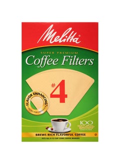 Melitta Melitta #4 Cone Coffee Filters, Unbleached Natural Brown, 100 Total Filters Count - Packaging May Vary  - Image 1