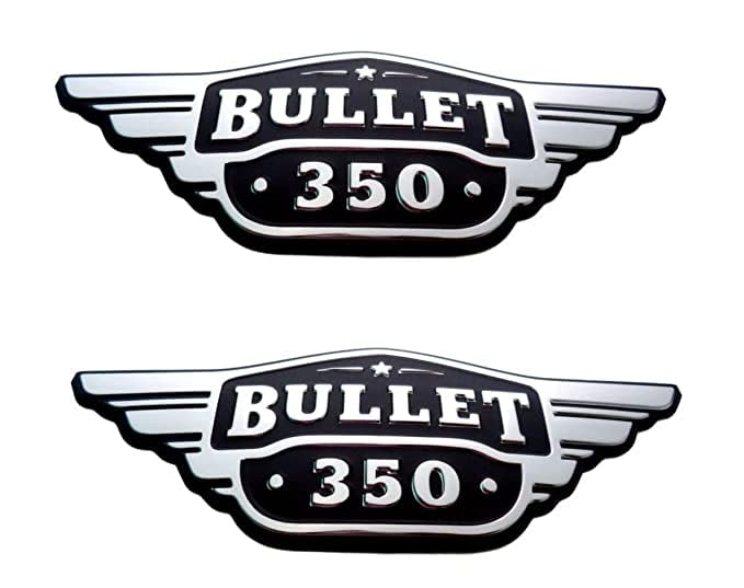 VTRUST Bullet 350 Tool Box Monogram for Classic Electra, Standard, Thunderbird, Reborn, Meteor, PVC, Chrome, Set of 2 - Image 1