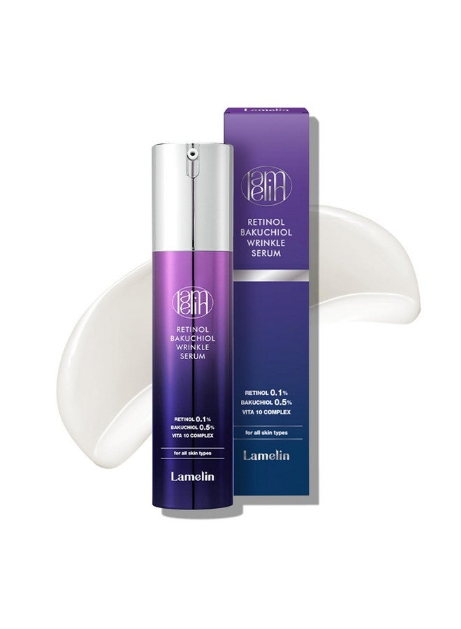 LAMELIN Wrinkle Serum Cream Retinol & Bakuchiol & Niacinamide 10 Vitamins & Herbs Antioxidant Eye Bag Dark Neck Correction Day & Night Skin Brightening 1.76 Fl Oz. Made In Korea - Image 1