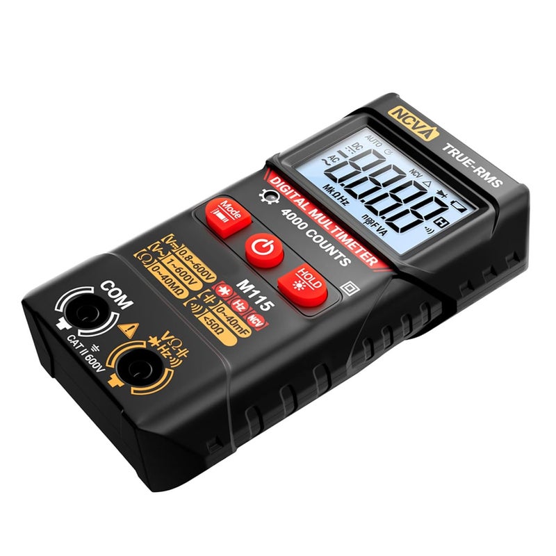 M115 Digital Multimeter 4000 Counts Volt Ampere Ohm Tester with NCV Flashlight and Diode Check - Image 2