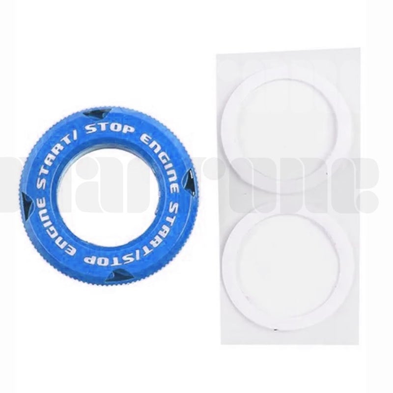 Marrone Bike & Car Engine Start/Stop Switch Cover/Ignition Lock Cap Cover Push Button Decorative Auto Accessories For All Bikes & Cars (Blue) - Image 3
