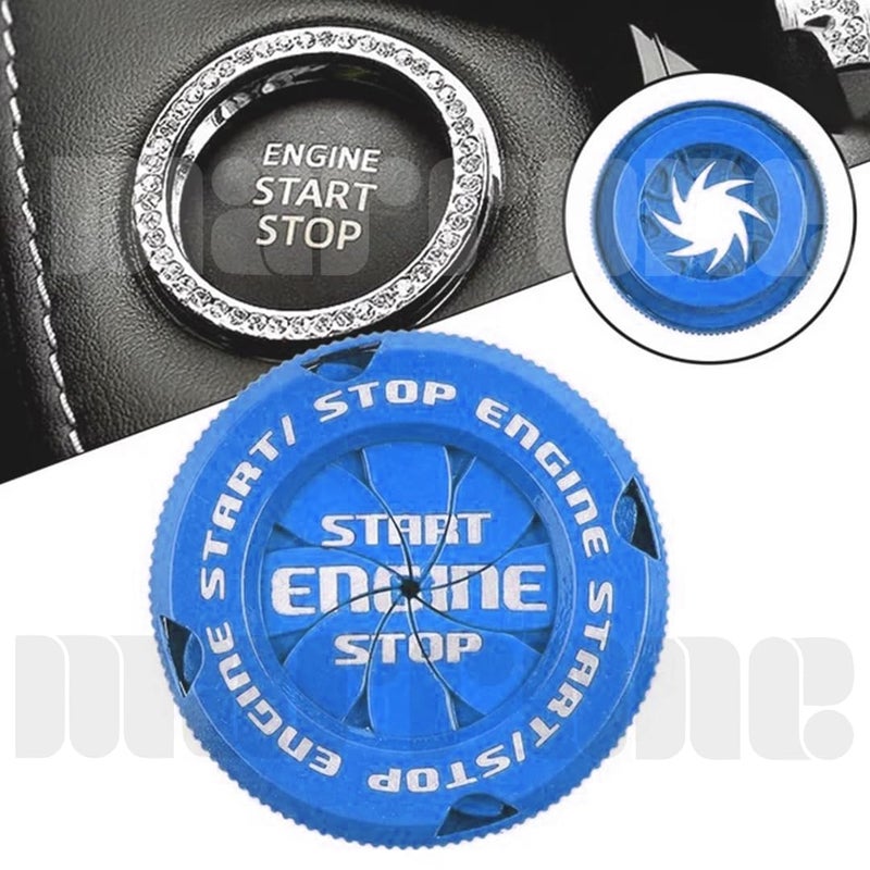 Marrone Bike & Car Engine Start/Stop Switch Cover/Ignition Lock Cap Cover Push Button Decorative Auto Accessories For All Bikes & Cars (Blue) - Image 5