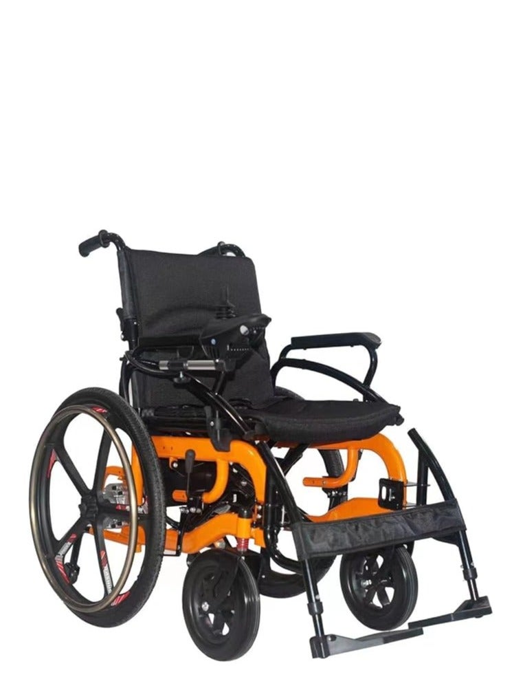 Cool Baby COOLBABY portable folding electric wheelchair 24 inch magnesium alloy rear wheel front wheel shock absorption adult electric wheelchair elderly electric wheelchair - Image 1